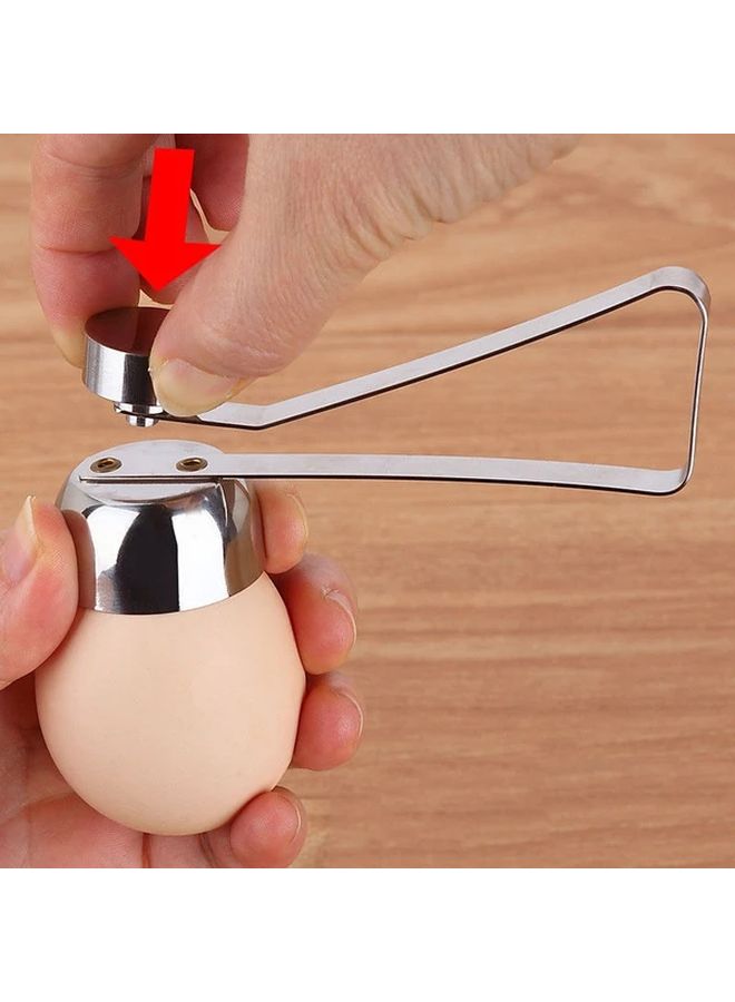 Silvery Stainless Steel Egg Topper Cutter Portable Serrated Edge Opener For Boiled And Raw Eggs - Image 2