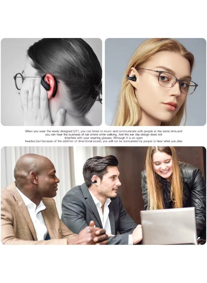 سماعات Q80 اللاسلكية مفتوحة الأذن، سماعات الهواء معقمة بلوتوث 5.3، تصميم المشبك (Clip-On) مع حلقات للأذن، مقاومة للعرق، مثالية للجري وركوب الدراجات والرياضة، متوافقة مع آيفون وأندرويد - Image 5