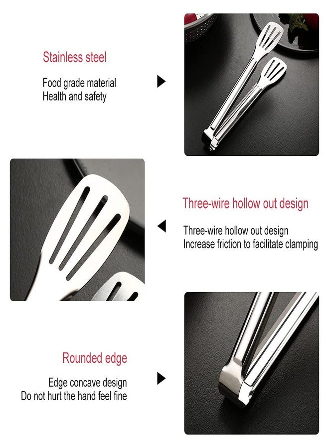 MobFest® Stainless Steel Kitchen Food Tongs for Cooking, Frying, Grilling, Barbecue, Serving Salads with Vinyl Coated Handle for Easy Grip, 11 Inch (1) - Image 4