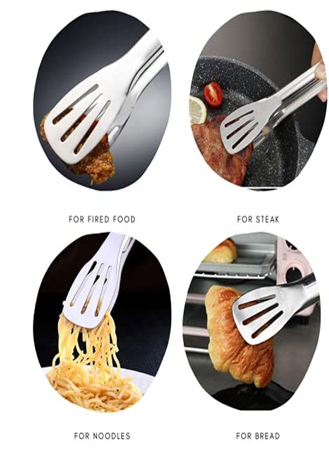 MobFest® Stainless Steel Kitchen Food Tongs for Cooking, Frying, Grilling, Barbecue, Serving Salads with Vinyl Coated Handle for Easy Grip, 11 Inch (1) - Image 5