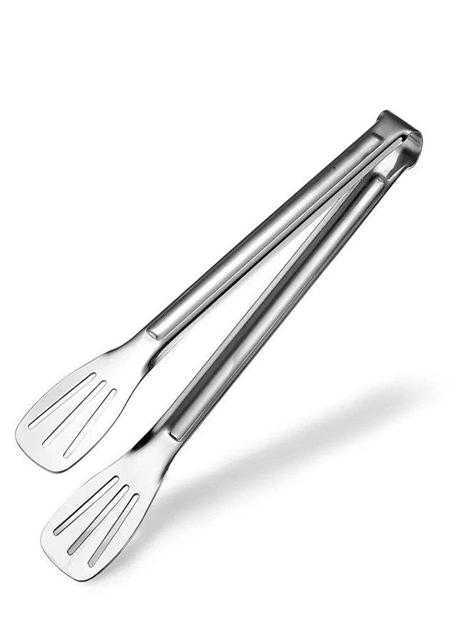 MobFest® Stainless Steel Kitchen Food Tongs for Cooking, Frying, Grilling, Barbecue, Serving Salads with Vinyl Coated Handle for Easy Grip, 11 Inch (1) - Image 1