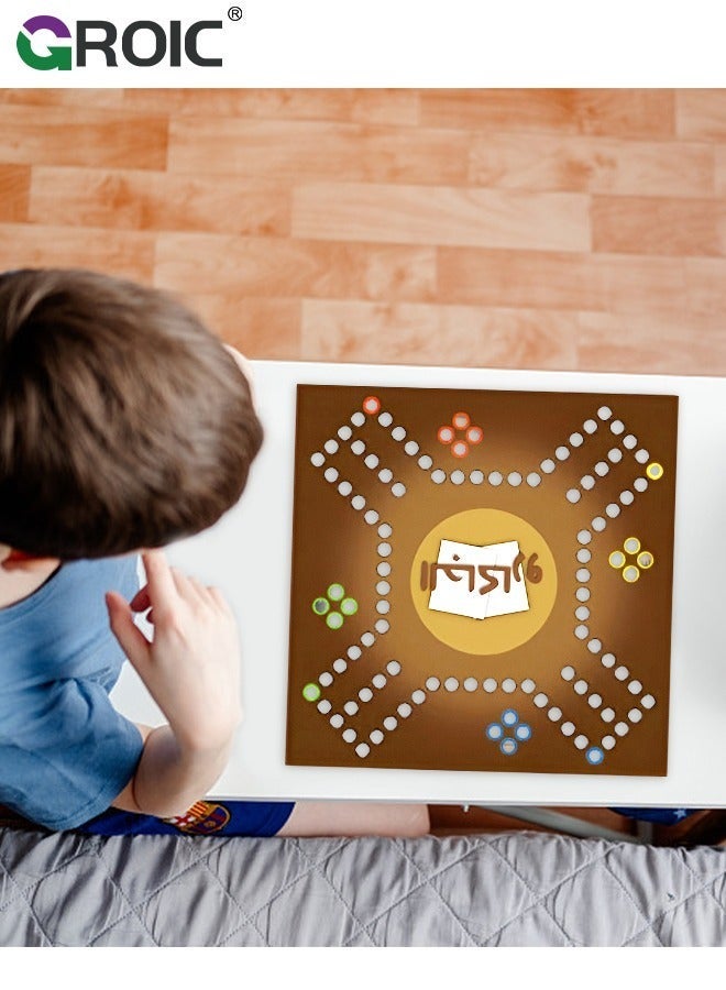 GROIC Jackaroo Board Game,Ludo Game,Folding Game with 16 Coins and Cards,50 cm x 50 Size,Jackaroo Family Marble - Image 4