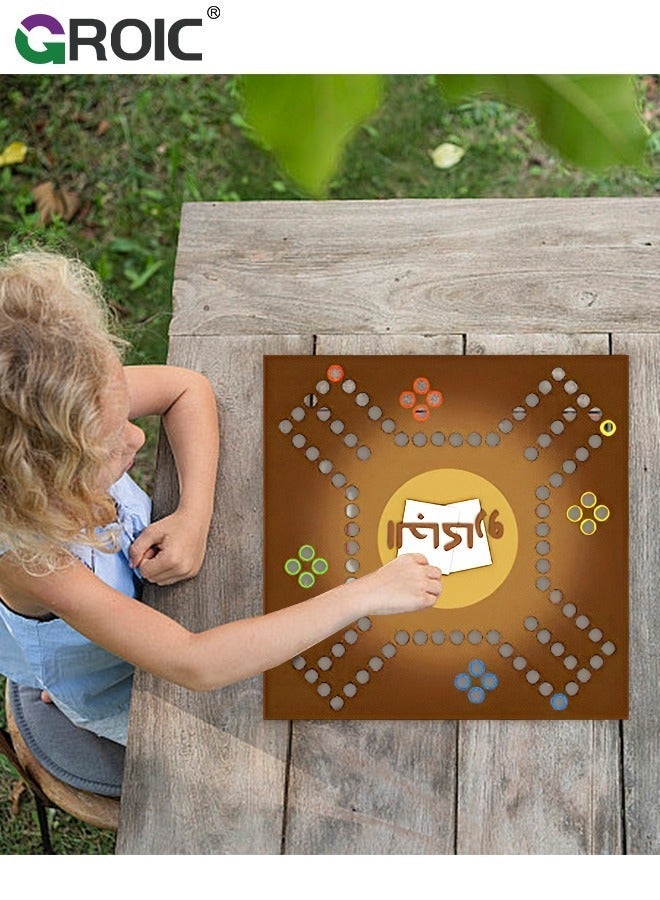 GROIC Jackaroo Board Game,Ludo Game,Folding Game with 16 Coins and Cards,50 cm x 50 Size,Jackaroo Family Marble - Image 5