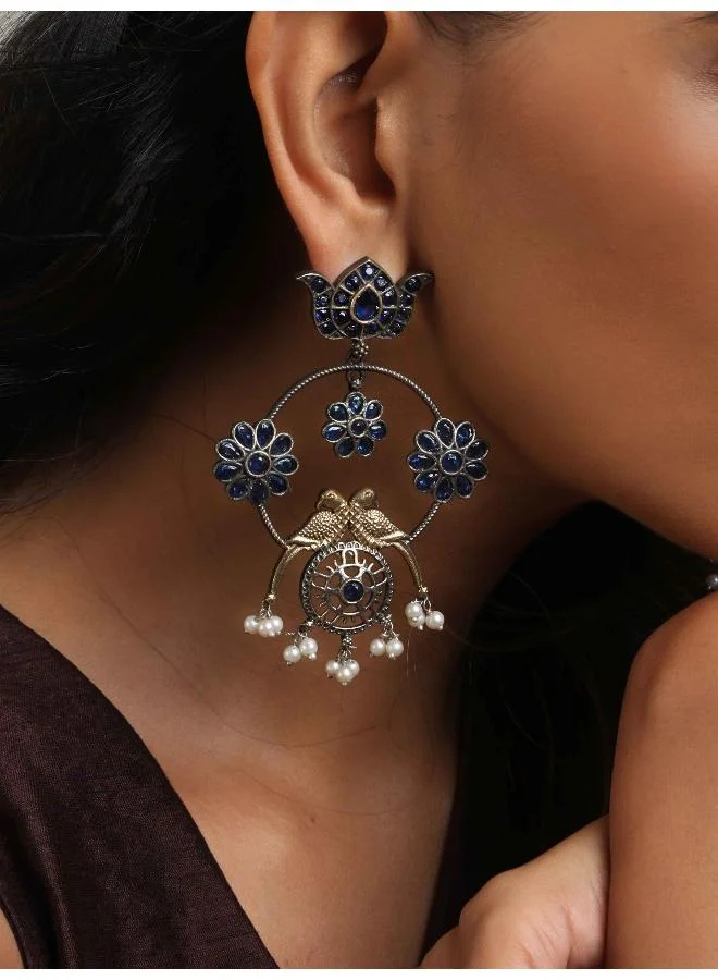 trueBrowns trueBrowns Silver Tone  Chandbali Earrings