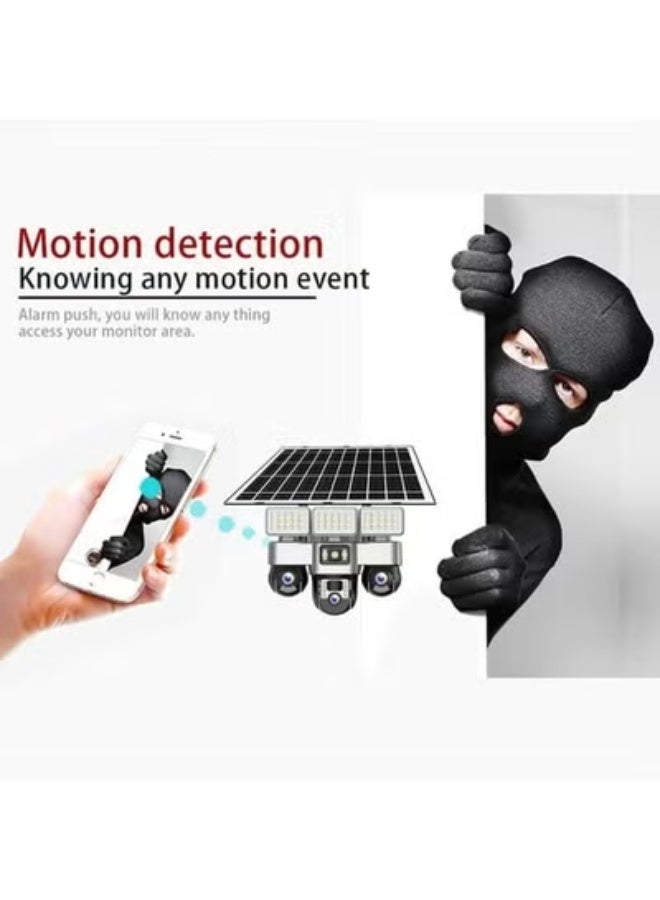 TIGER “V380 Pro 4G Solar Security Camera with Triple PTZ Lens System – 4K Ultra HD Recording, 360° Rotation, Night Vision, Motion Detection, IP66 Waterproof Housing, and Mobile App Control for Outdoor Surveillance at Home, Garden, Office, and Commercial Spaces.” - Image 5