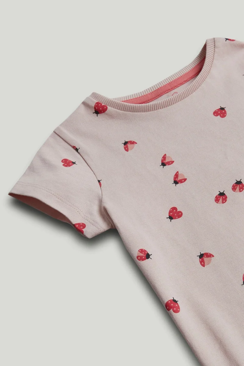 مذركير طقم هودي بسحاب وردي وتيشيرت