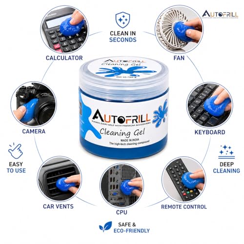 AUTOFRILL Cleaning Gel for Car AC Vent Interior Dust Keyboard Cleaner Super Clean Gel Cleaner Kit Universal Car Interior, Keyboard, PC, Laptop, Cleaning Kit Car Cleaning Gel (Blue-160 gm) (Pack of 1) - Image 2