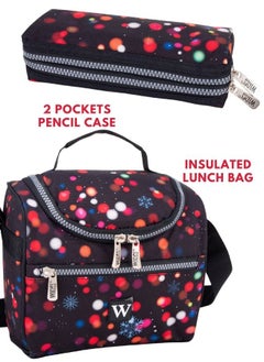 Wires 3 Piece Kids School Trolley Bag laptop compartment Big Wheels With Lunch bag & Pencil Case  - Image 3