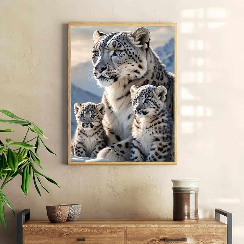 Mosaflare 5D Diamond Painting Kits for Adults, White Tigers Diamond Art for Beginners, DIY Full Round Drill Paint by Diamonds Dot Gem Art for Adults, Home Wall Decor 12x16 Inch - Image 2