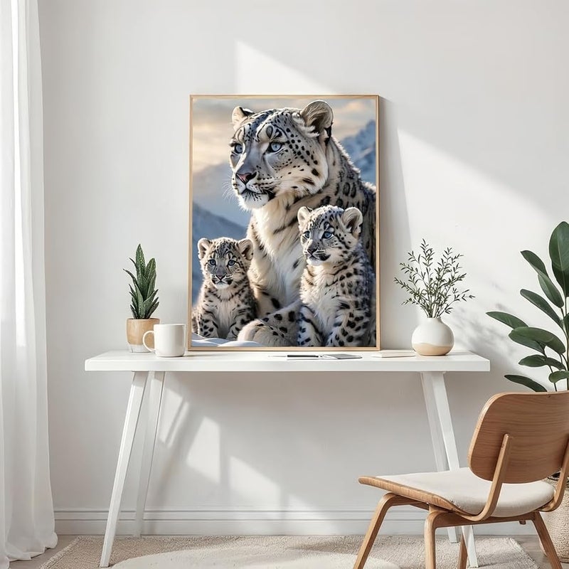 Mosaflare 5D Diamond Painting Kits for Adults, White Tigers Diamond Art for Beginners, DIY Full Round Drill Paint by Diamonds Dot Gem Art for Adults, Home Wall Decor 12x16 Inch - Image 4