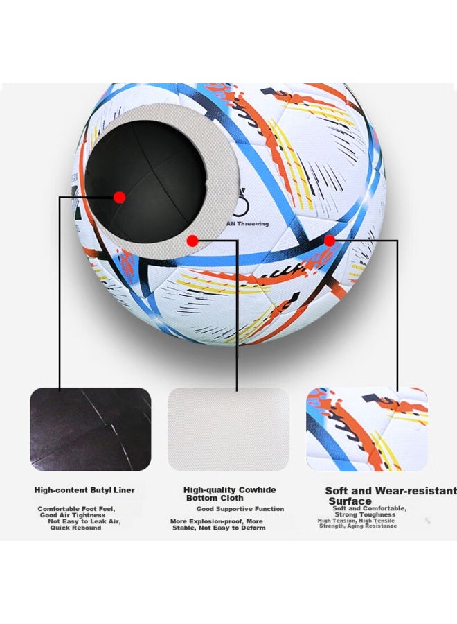 Three Rings Sanhuan Football For Children, Size 4, For Ages 6-12, Elementary School Students, Youth, Middle School Entrance Exam Standard, Durable, Hot-melt Pu Material Ball - Image 1