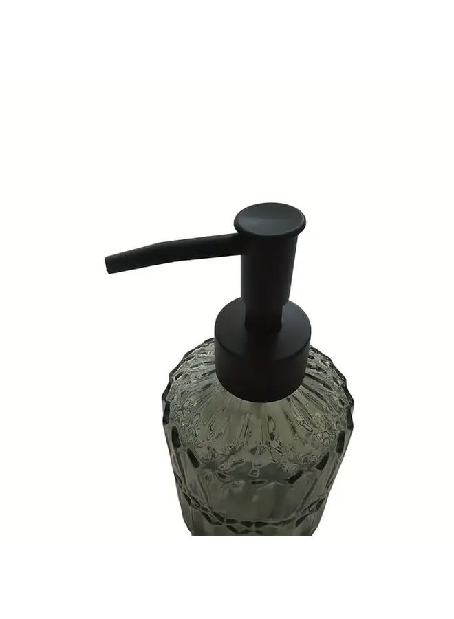 Green Heavy Duty Glass Soap Dispenser 18oz Shatterproof Refillable Bottle Anti Rust Pump Leakproof Design For Bathroom Kitchen Hand Soap Dish Soap Lotion Detergent Home Office Hotel Countertop Organizer - Image 5