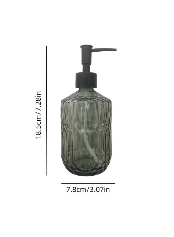 Green Heavy Duty Glass Soap Dispenser 18oz Shatterproof Refillable Bottle Anti Rust Pump Leakproof Design For Bathroom Kitchen Hand Soap Dish Soap Lotion Detergent Home Office Hotel Countertop Organizer - Image 4
