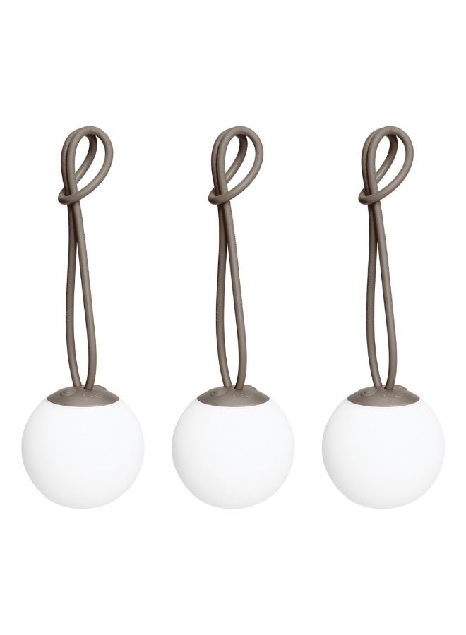 Fatboy Bolleke Mini Hanging Light Set of 3 – Rechargeable LED Lamps, Portable & Dimmable – Warm White Outdoor/Indoor Lights with Hanging Loop, USB Charging – Waterproof IP55 Mood Lighting - Taupe - Image 1