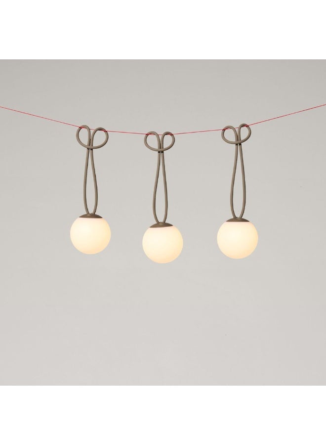Fatboy Bolleke Mini Hanging Light Set of 3 – Rechargeable LED Lamps, Portable & Dimmable – Warm White Outdoor/Indoor Lights with Hanging Loop, USB Charging – Waterproof IP55 Mood Lighting - Taupe - Image 2