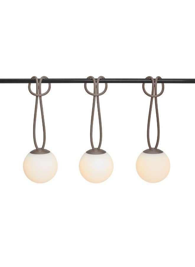 Fatboy Bolleke Mini Hanging Light Set of 3 – Rechargeable LED Lamps, Portable & Dimmable – Warm White Outdoor/Indoor Lights with Hanging Loop, USB Charging – Waterproof IP55 Mood Lighting - Taupe - Image 5