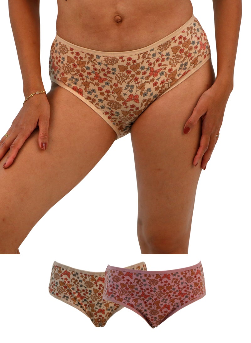 JOANNA JOANNA 33075 Women's Floral Design Mid Rise 3-Pack Panties, Multicolor  - Image 1