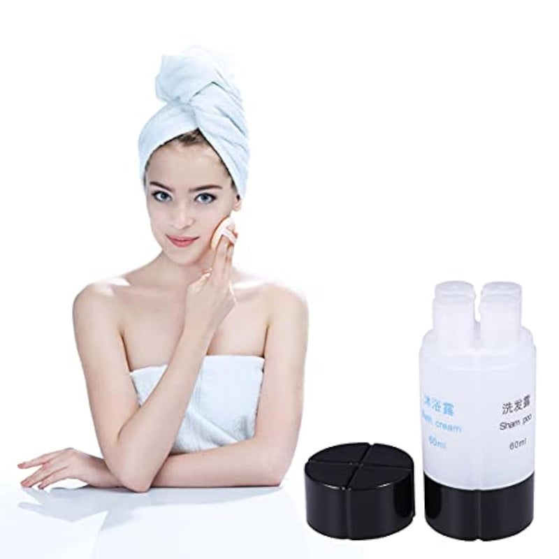 OSALADI 1Pcs 4- in- 1 Travel Bottle Set 60ml Leakproof and Refillable Dispenser No BPA Cosmetic Toiletry Containers for Shampoo Lotion Soap (Black) - Image 3