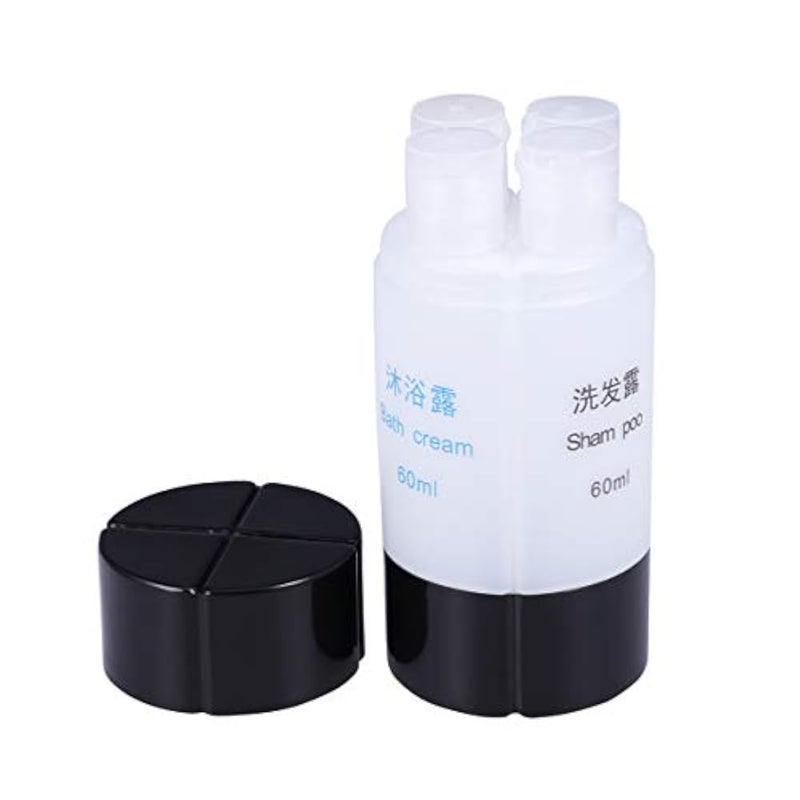OSALADI 1Pcs 4- in- 1 Travel Bottle Set 60ml Leakproof and Refillable Dispenser No BPA Cosmetic Toiletry Containers for Shampoo Lotion Soap (Black) - Image 1