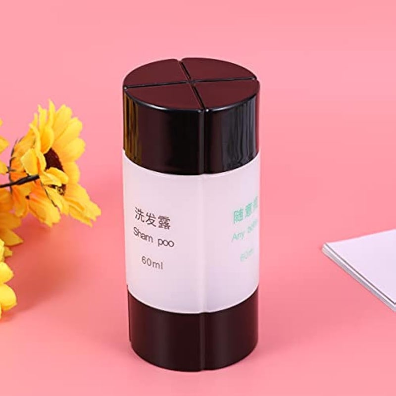 OSALADI 1Pcs 4- in- 1 Travel Bottle Set 60ml Leakproof and Refillable Dispenser No BPA Cosmetic Toiletry Containers for Shampoo Lotion Soap (Black) - Image 5