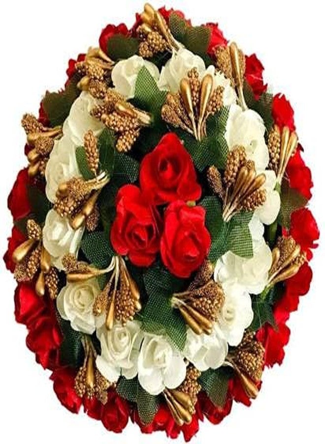 glamyou red flower hair gajara - Image 2