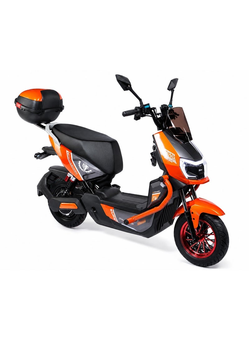 Challenger Motorcycle-shaped scooter with a storage box - 60V 20,000Ah lithium battery - 1500W motor - Colored rims - Image 1