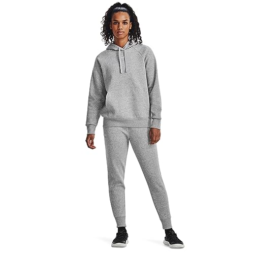 Under Armour Womens Rival Fleece Joggers, (012) Mod Gray Light Heather / / White, Large - Image 2