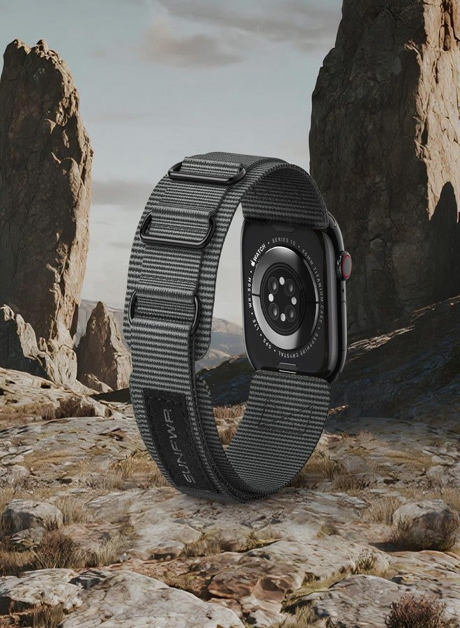 SUNFWR Rugged Nylon Band for Apple Watch Ultra 3&2&1 49mm 46mm 45mm 44mm 42mm Men,Velcro Tactical Military Strap for iWatch Series 11/10/9/8/7/6/5/4/3/2/1/SE - Image 2
