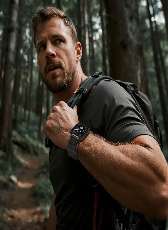 SUNFWR Rugged Nylon Band for Apple Watch Ultra 3&2&1 49mm 46mm 45mm 44mm 42mm Men,Velcro Tactical Military Strap for iWatch Series 11/10/9/8/7/6/5/4/3/2/1/SE - Image 3