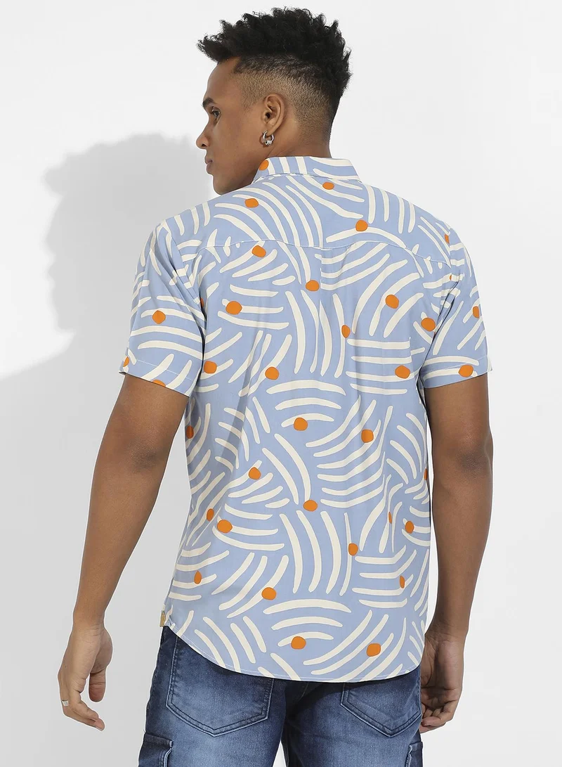 Instafab Plus Abstract Print Shirt
