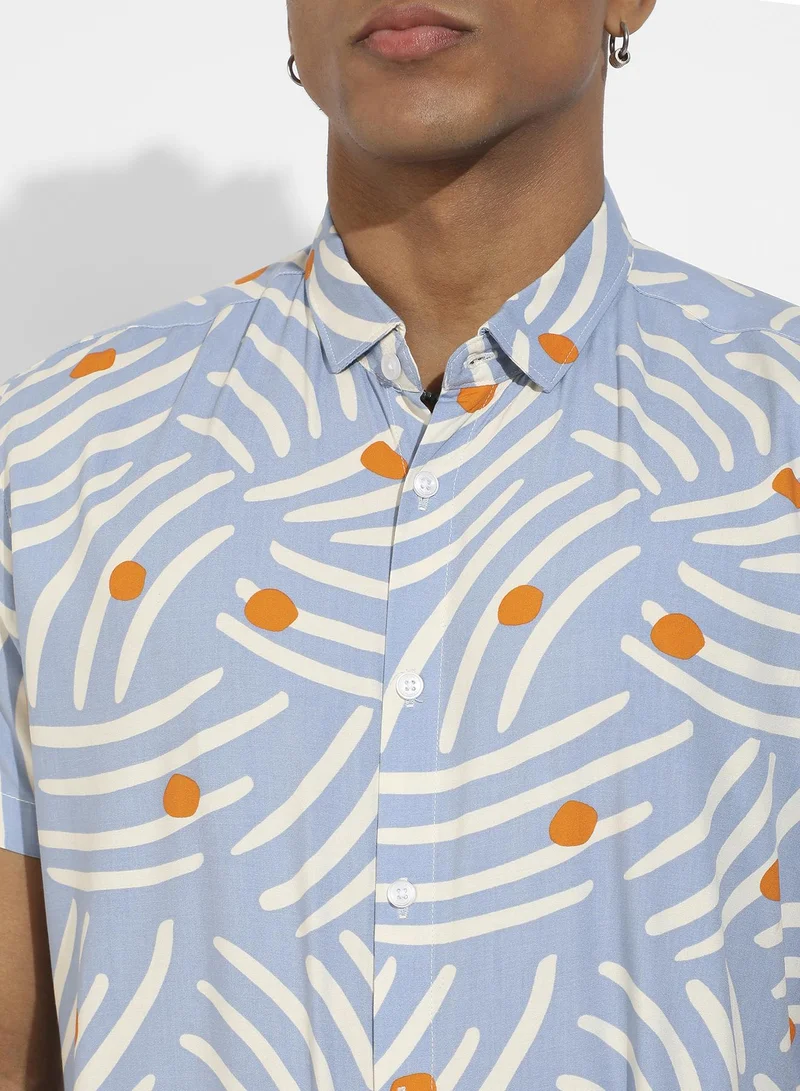 Instafab Plus Abstract Print Shirt