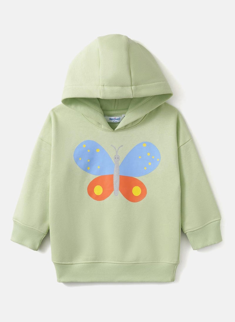 Nautinati Girls' Butterfly Print Fleece Sweatshirt Hoodie - Image 1