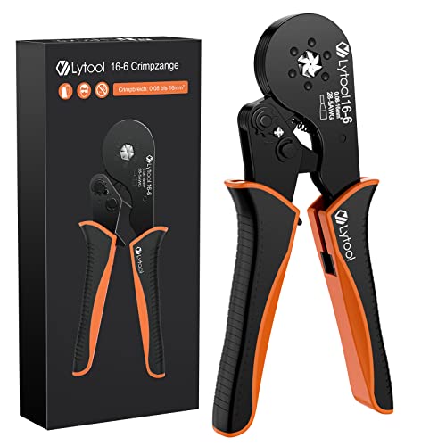 Lytool Hexagonal Ferrule Crimper Tool AWG28-5 (0.08-16mm²), Lytool Wire Ferrule Crimping Tool, Self-Adjustable Ratchet Wire Crimping Pliers for Wire Ferrules Terminals Connector Kit, Cables End-sleeves - Image 1