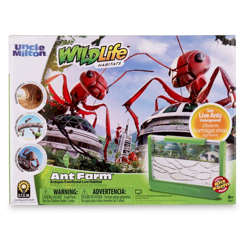 Uncle Milton Ant Farm Antopia Rainforest Ant Habitat - Observe Live Ants - STEM -Nature Learning Toy Green For 6 - 15 years - Image 1
