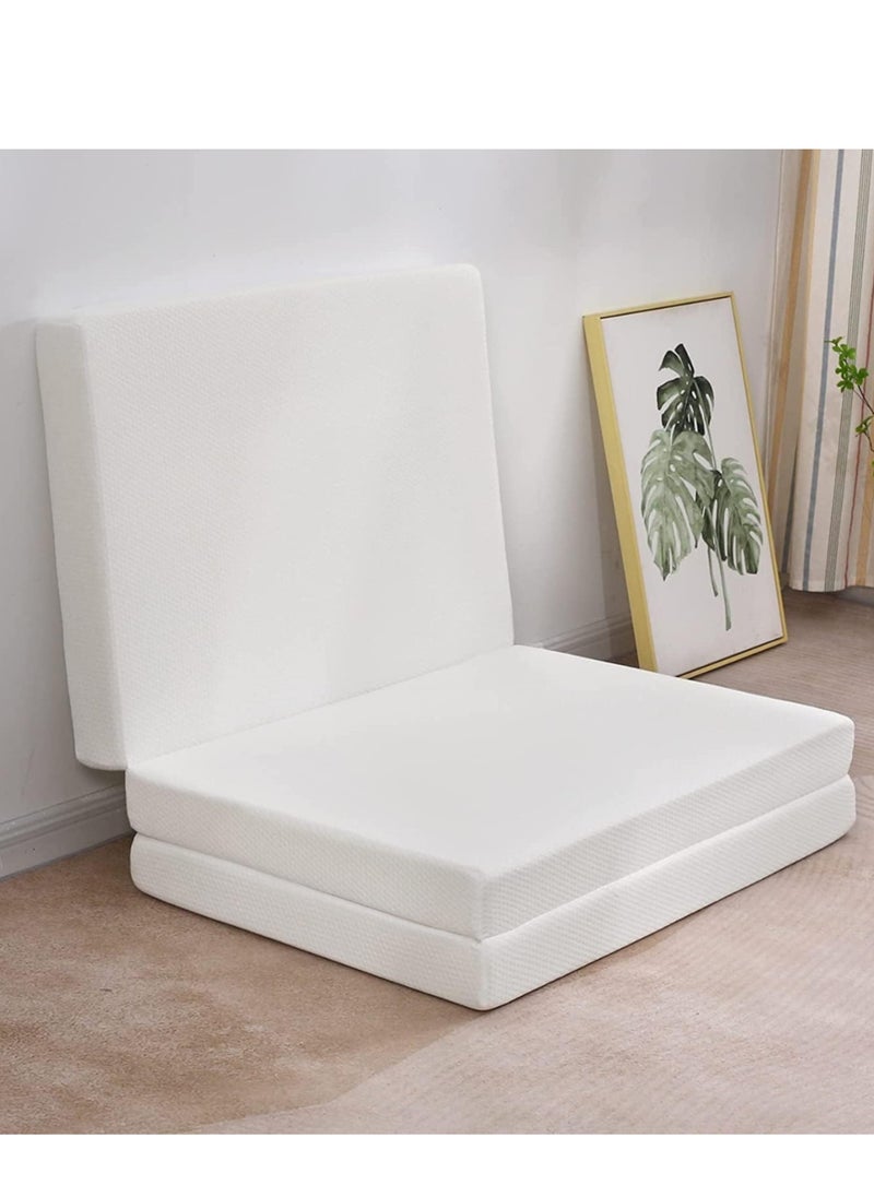 SULSHA Premium Medicated Quilted Folding Mattress Two Sided Usage with storage bag White/Beige 180x90x7 cm  - Image 1