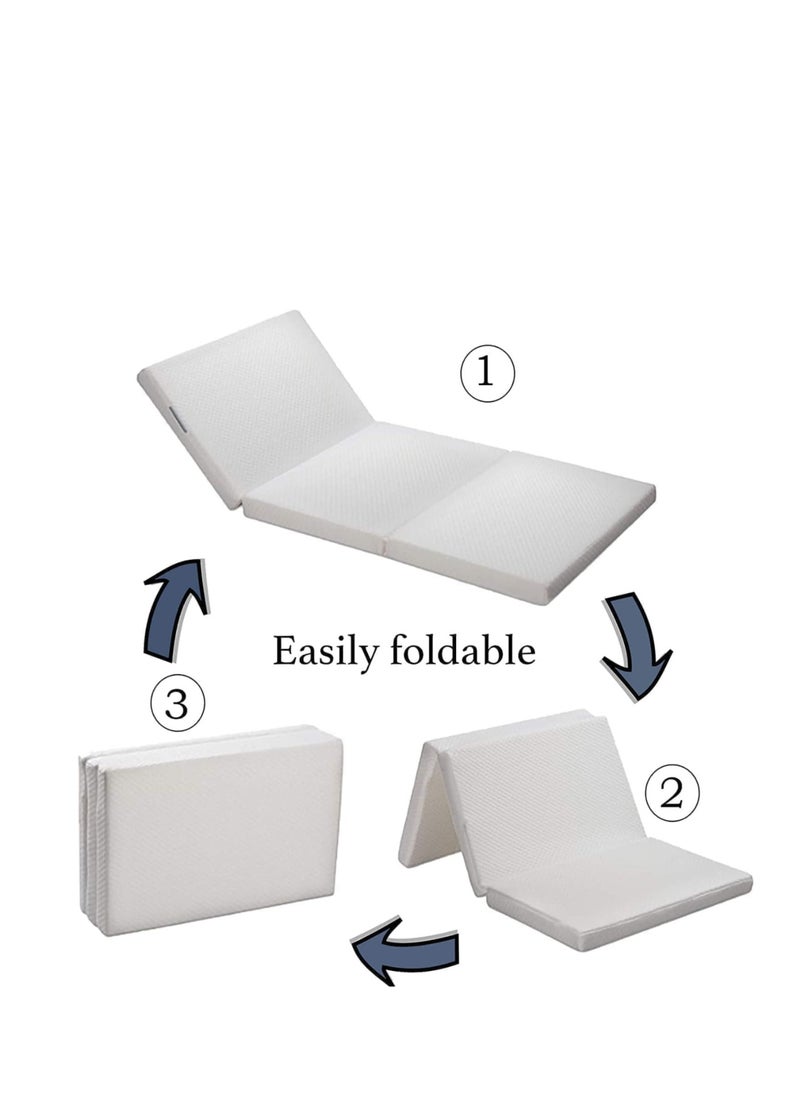 SULSHA Premium Medicated Quilted Folding Mattress Two Sided Usage with storage bag White/Beige 180x90x7 cm  - Image 4