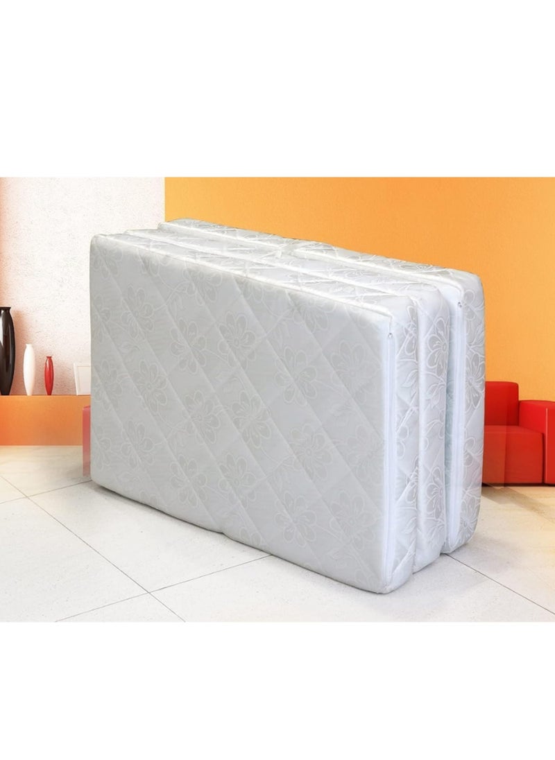 SULSHA Premium Medicated Quilted Folding Mattress Two Sided Usage with storage bag White/Beige 180x90x7 cm  - Image 3