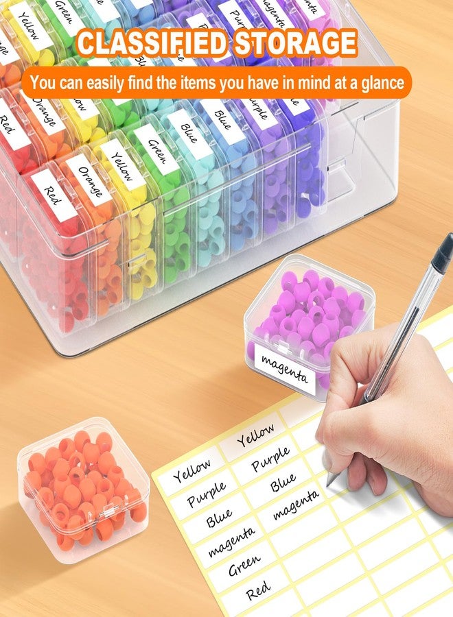 Profasion Bead Organizer Box, 30 Pcs Clear Plastic Storage Containers Features Hinged Lid and Labels, Craft Storage Box for Jewelry, Diamonds, Clay Beads, Bracelets, Screws, Seeds, Small Parts - Image 3
