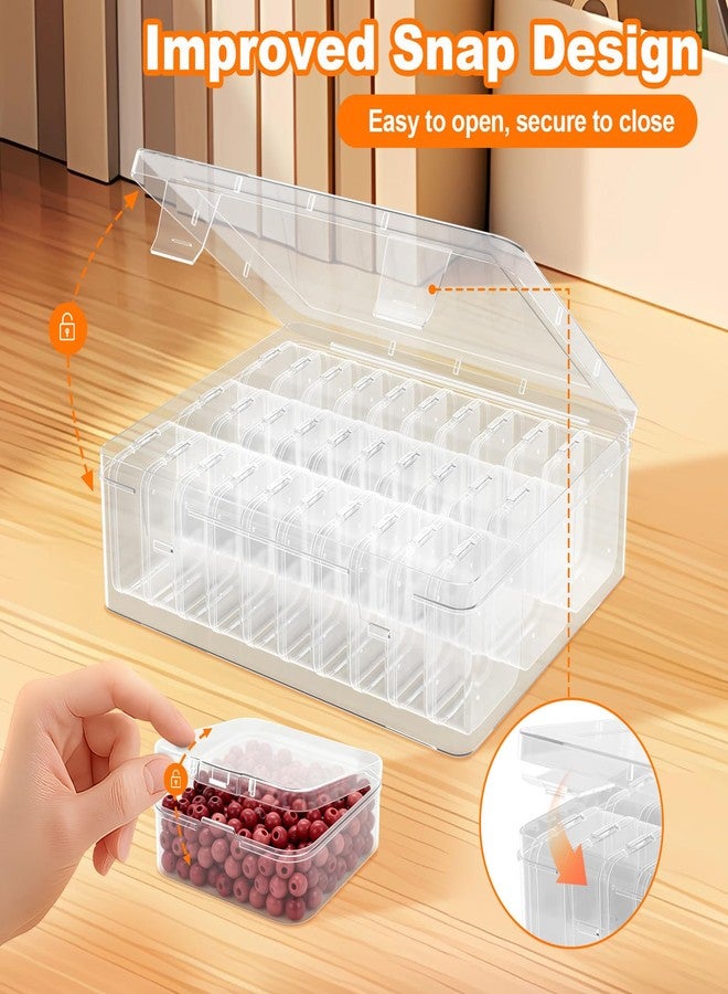 Profasion Bead Organizer Box, 30 Pcs Clear Plastic Storage Containers Features Hinged Lid and Labels, Craft Storage Box for Jewelry, Diamonds, Clay Beads, Bracelets, Screws, Seeds, Small Parts - Image 5
