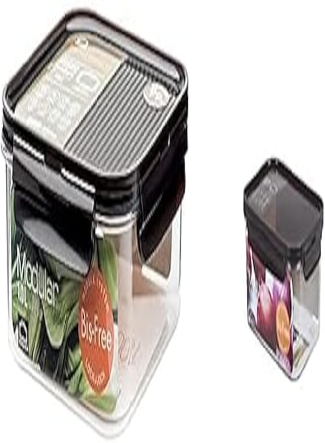 LocknLock LocknLock Modular Bisfree Square Container 1 L Dark Brown+LocknLock Modular Bisfree Rectangular Container 1.5L Dark Brown 