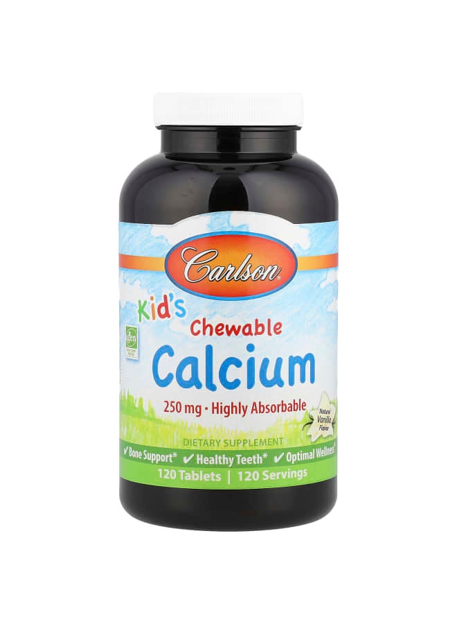 Carlson Kid's, Chewable Calcium, Natural Vanilla, 250 mg, 120 Tablets