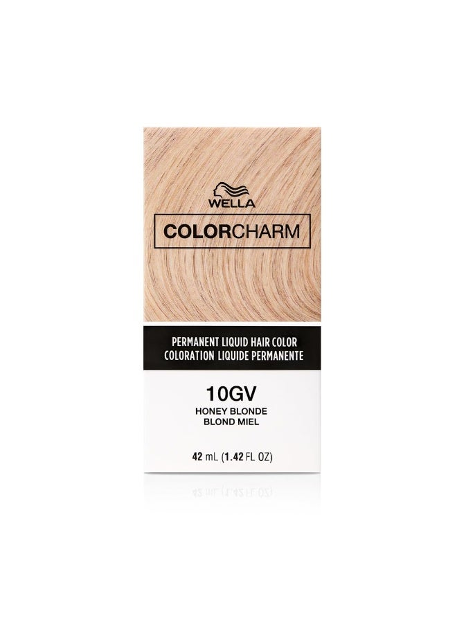 WELLA Color Charm Permanent Liquid Hair Color for Gray Coverage, 10GV Honey Blonde - Image 1