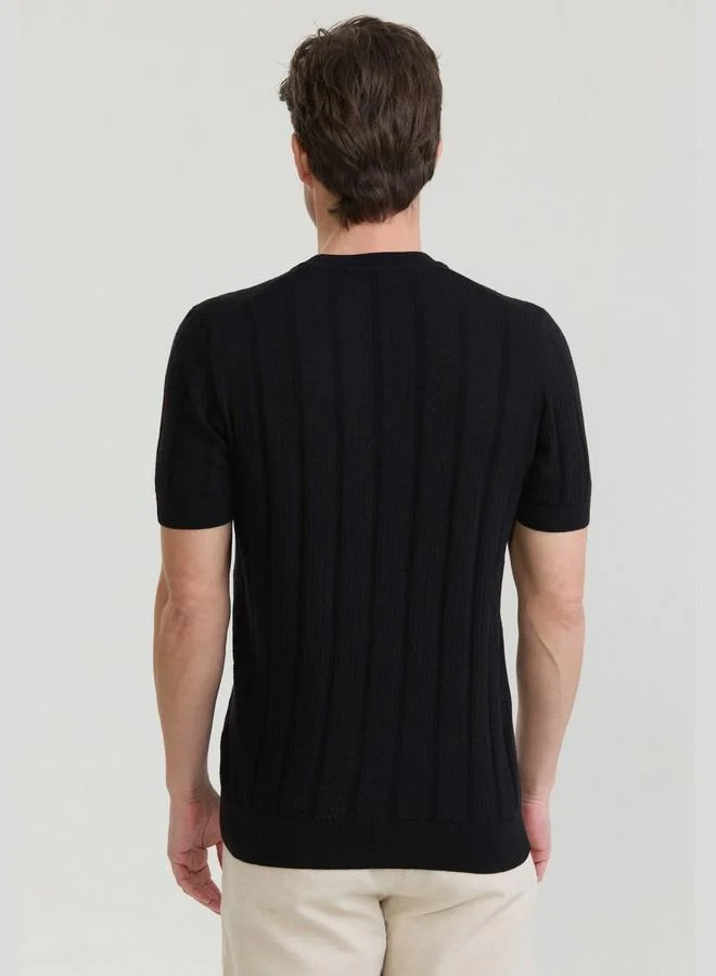 FELIX HARDY Black Men's 100% Cotton Knit Jersey T Shirt for Men | Best Price UAE