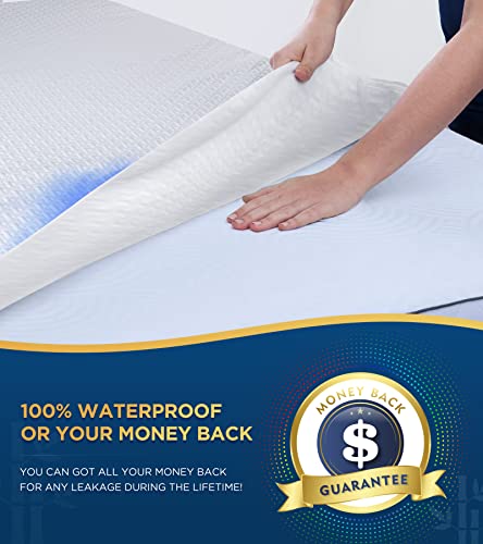 BOSANE Premium 100% Waterproof King Mattress Protector Breathable Cooling 3D Air Fabric Cover Smooth Soft Hypoallergenic Noiseless Bed Cover Machine Washable Vinyl Free, 8-21'' Deep Pocket - Image 2