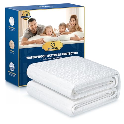 BOSANE Premium 100% Waterproof King Mattress Protector Breathable Cooling 3D Air Fabric Cover Smooth Soft Hypoallergenic Noiseless Bed Cover Machine Washable Vinyl Free, 8-21'' Deep Pocket - Image 1