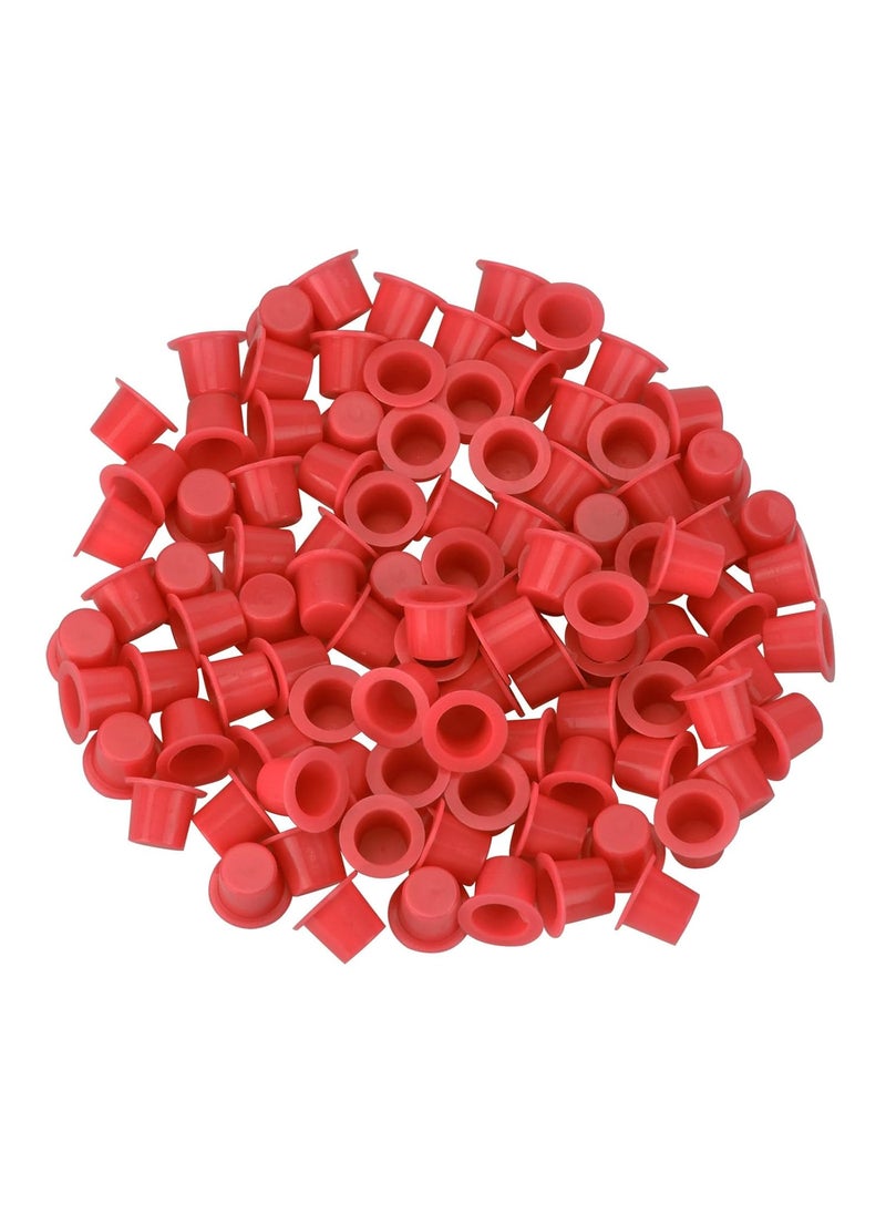 ATOMUS Tattoo Ink Caps, ATOMUS 300pcs Mixed Tattoo Ink Cups Small Medium Large Plastic Tattoo Microblading Pigment Ink Cups Caps Holder (Red) 