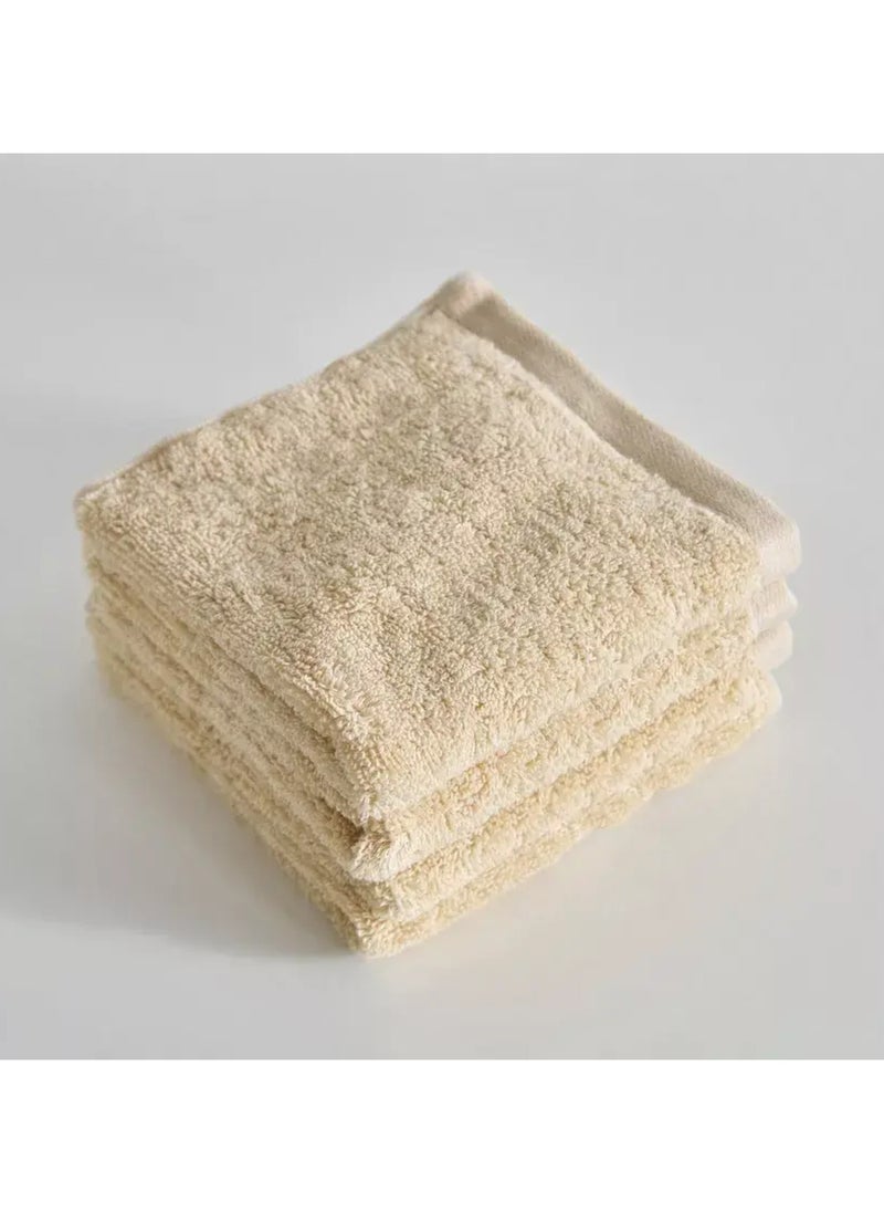 MAXQON Pack Of 10 - Face Towel - 100% Cotton Small Size (30x30cm) Highly Absorbent And Super Durable, Color Beige  - Image 2