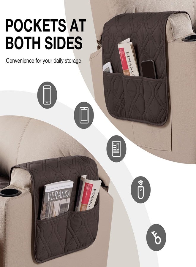VANSOFY أغطية كراسي استرخاء من فانسوفي، غطاء مقعد مقاوم للماء بنسبة 100% مع غطاء مسند للذراعين، غطاء كرسي استرخاء مانع للانزلاق، واقي أثاث، غطاء قابل للغسل مع جيب للحيوانات الأليفة والكلاب (شوكولاتة، 22 بوصة). - Image 3