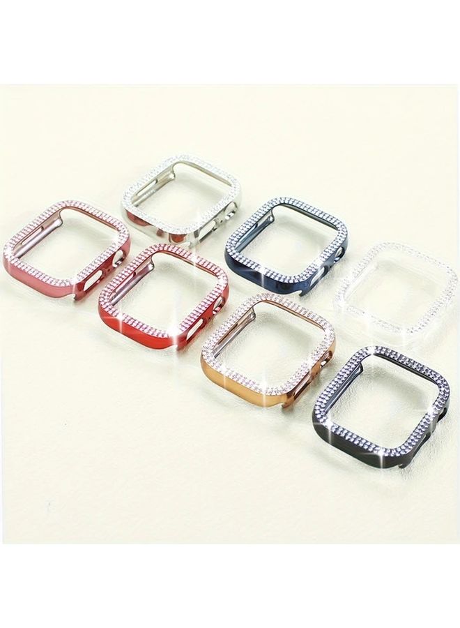 Blue 41mm Dual Row Drill Shiny Shockproof Watch Case Cover Compatible with Multiple Models - Image 1