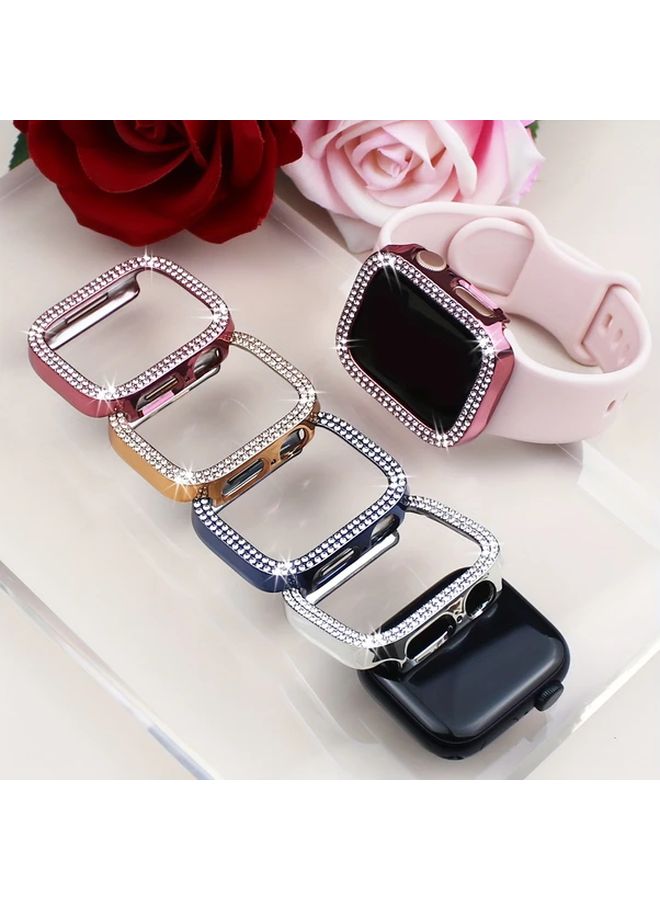 Blue 41mm Dual Row Drill Shiny Shockproof Watch Case Cover Compatible with Multiple Models - Image 3